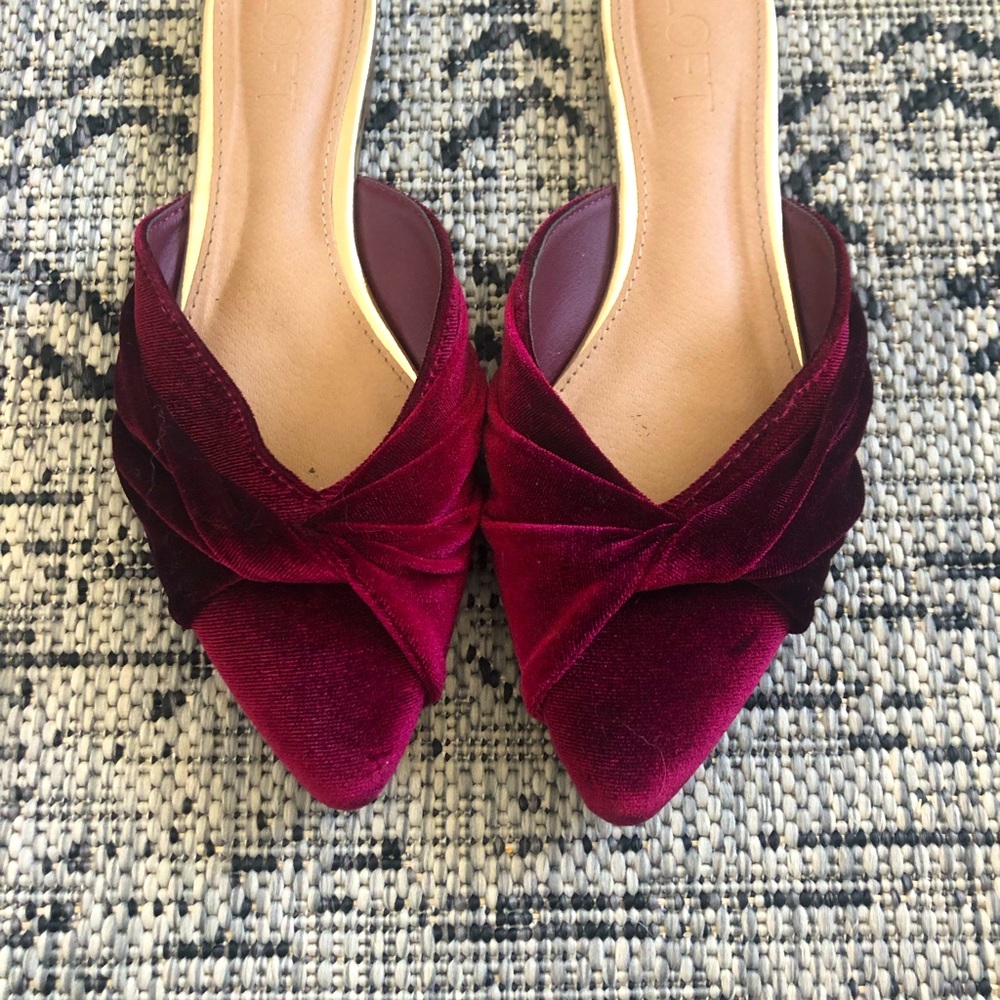Ann Taylor Loft Velvet Mule Slides - Size 7